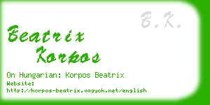 beatrix korpos business card